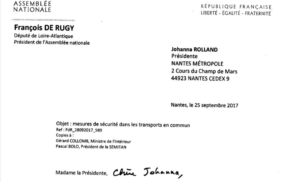 Sécurité dans les transports : de Rugy sur les plates‐bandes de la maire de Nantes