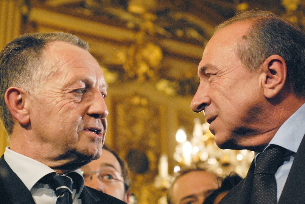 Lyon (69) : Jean Michel Aulas et Grard Collomb