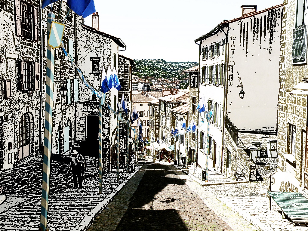 Dans les rues pavées du Puy. CC/N.Certes.