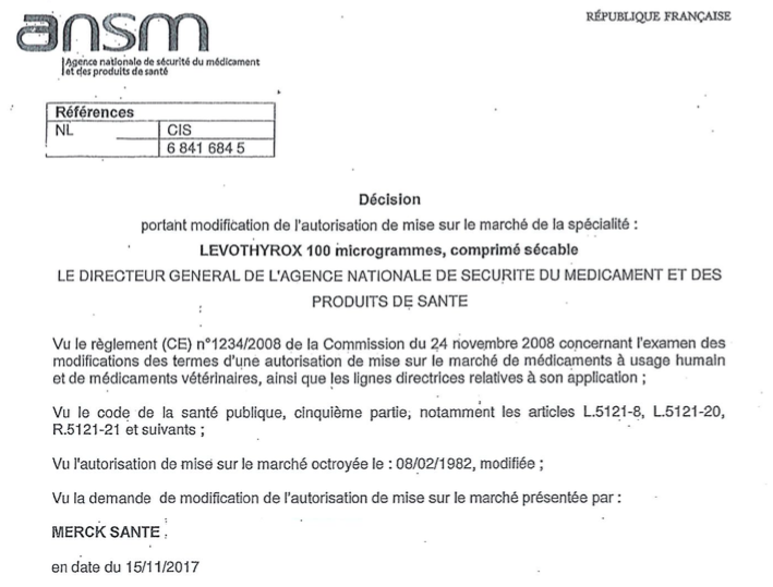 Demande modification AMM