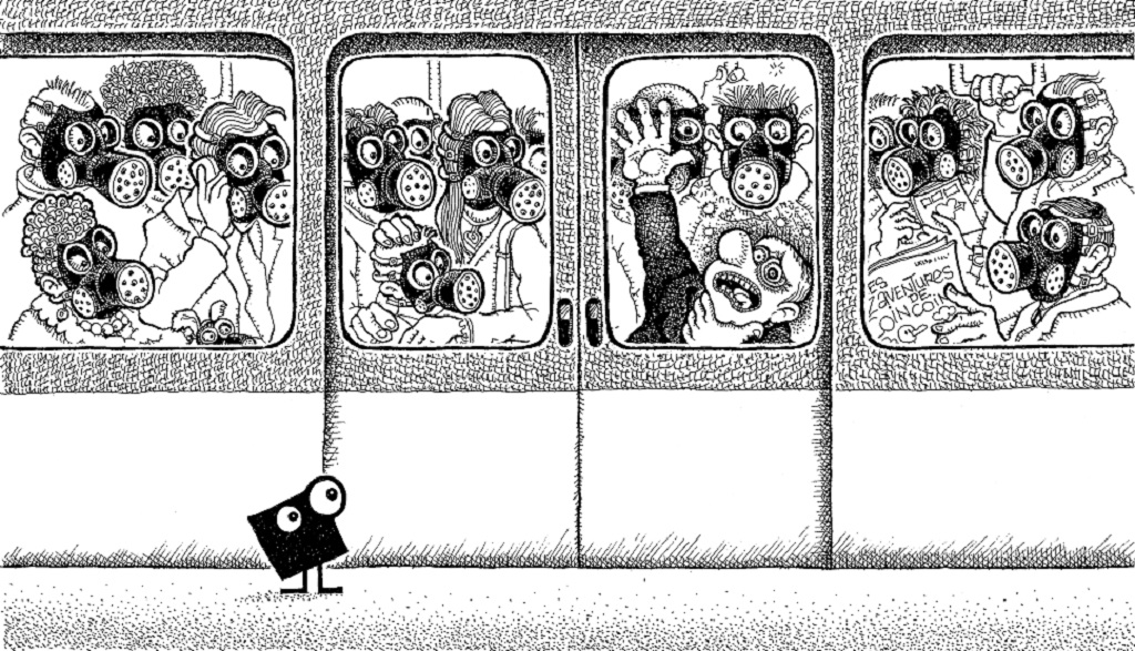 dessin pollution metro