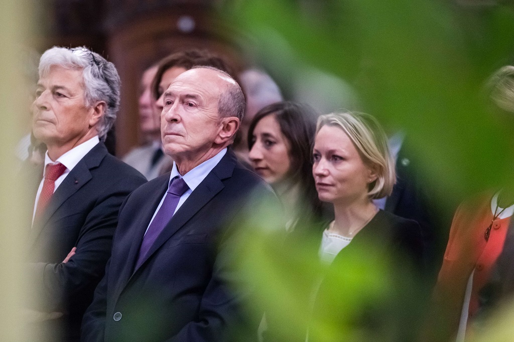 Gerard collomb at traditional vow of echevin, lyon