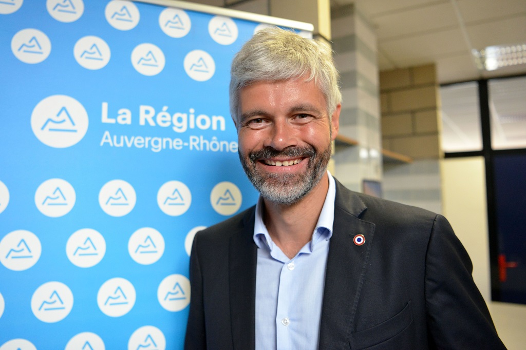 Region Rhone Alpes: deplacement Laurent Wauquiez