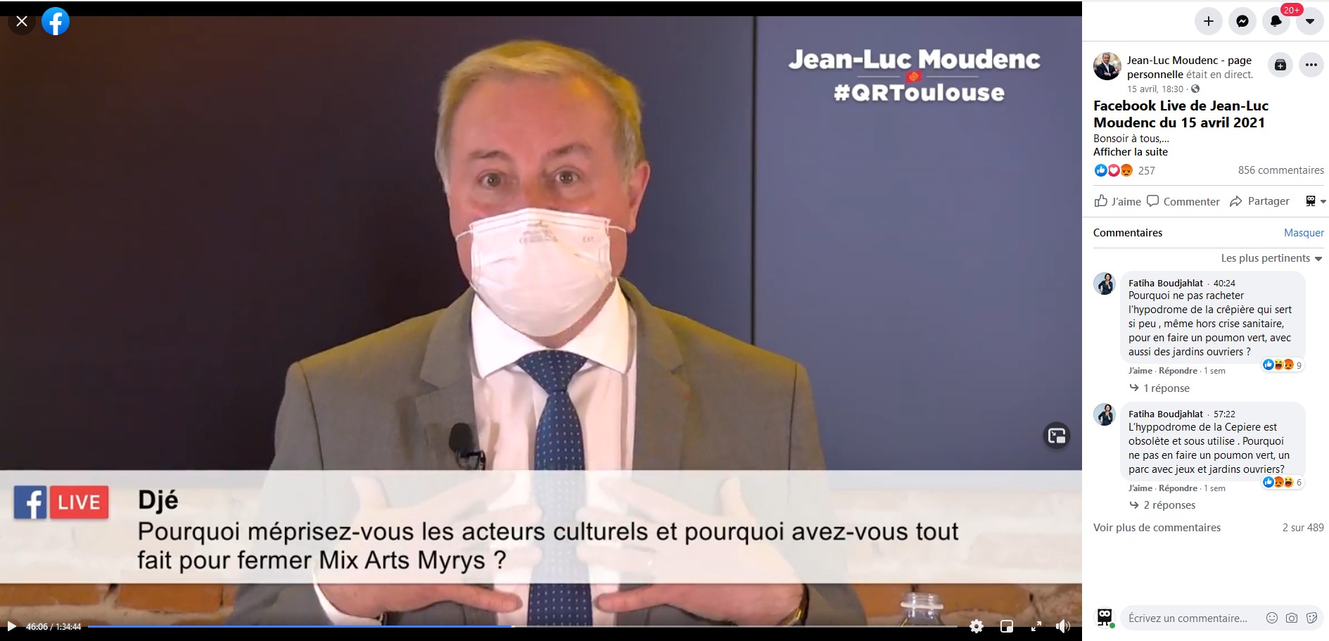 Jean-Luc Moudenc Facebook live