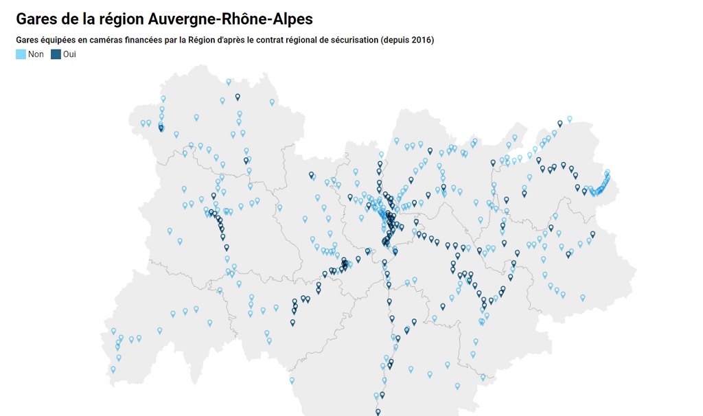 Vidéosurveillance dans les gares d’Auvergne-Rhône-Alpes :  promesse tenue, mais…