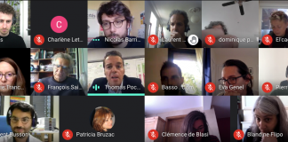 Une capture d'écran d'une réunion en ligne avec des experts de l'alimentation et des journalistes de Mediacités