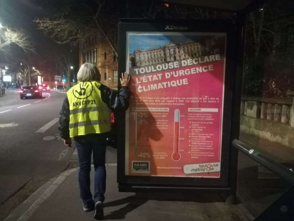 Urgence climatique à Toulouse : une campagne clandestine signée par le mouvement ANV Cop21