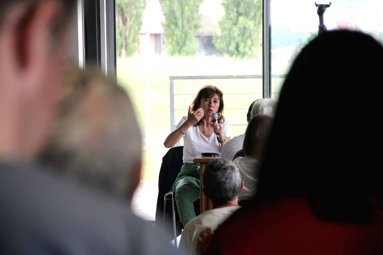 Carole Delga lors de la Fête de l’Huma de la Haute-Garonne, le 4 juin 2022. © Photo Emmanuel Riondé pour Mediapart