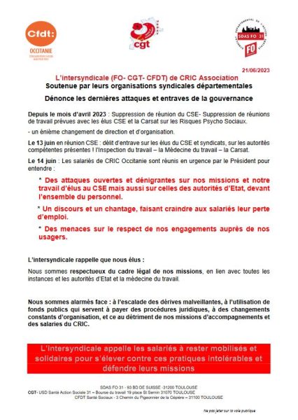 2023-Juin-Cric va fermer-Tract intersyndicale 