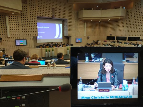 Christelle Morançais pendant une session du Conseil Régional Oct 2023