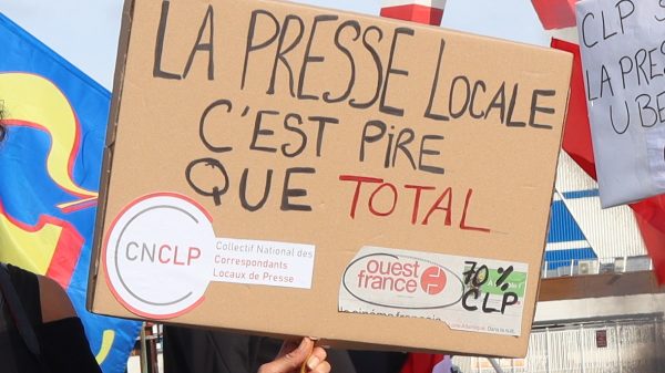 Le CNCLP lors d’une manifestation à Saint-Nazaire (Loire-Atlantique) à l’hiver 2023. Photo CNCLP
