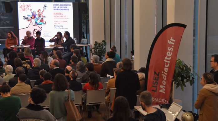 Aux États généraux de la presse indépendante, le 22 février 2024 à Nantes. Photo Didier San Martin