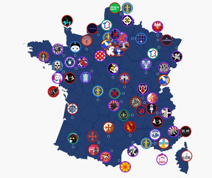 La carte des groupuscules d’extrême droite à Nantes