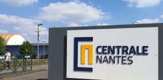 L'entrée du campus de Centrale Nantes, à proximité des facs, au nord de Nantes. Photo : Thibault Dumas