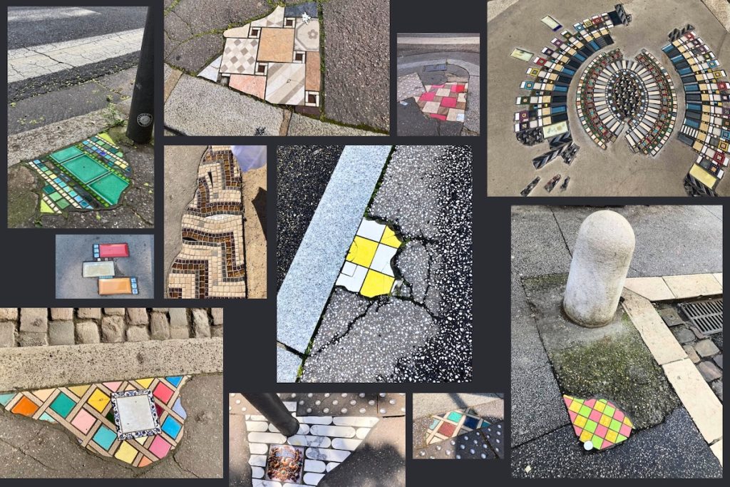 « Des fractures qui racontent quelque chose » : à Lyon, les mosaïques d’Ememem pansent les trottoirs avec poésie