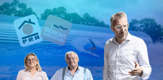 Jean‐Jacques Laurent et sa fille Cécilia Séguarra, ex‐dirigeants de PRB et Maxence de Rugy, maire (LR) de Talmont-Saint-Hilaire. Montage : Thibault Dumas / Mediacités