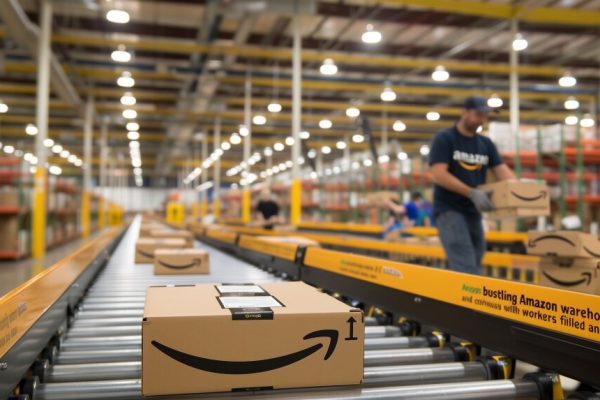 Un entrepôt Amazon aux États-Unis. Photo : CCNULL