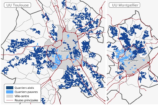 2025_Novembre_Toulouse_ Etude Insee, Quartiers pauvres et aisés dans les quatre plus grandes unités urbaines d'Occitanie