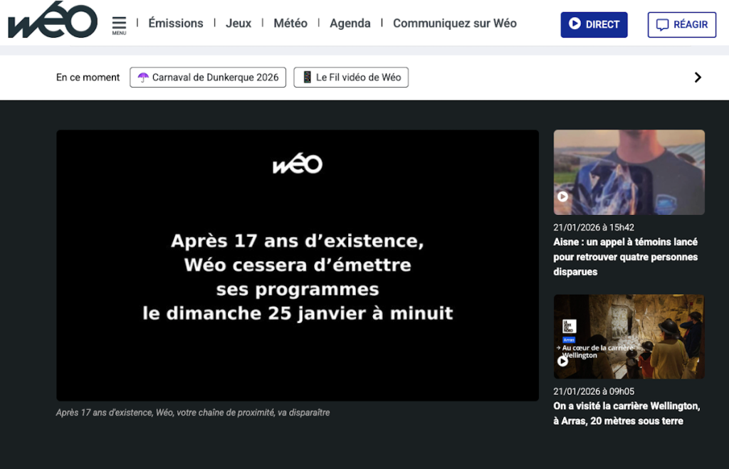 Lâchée par Rossel et la Région, la chaîne de télé Wéo en liquidation