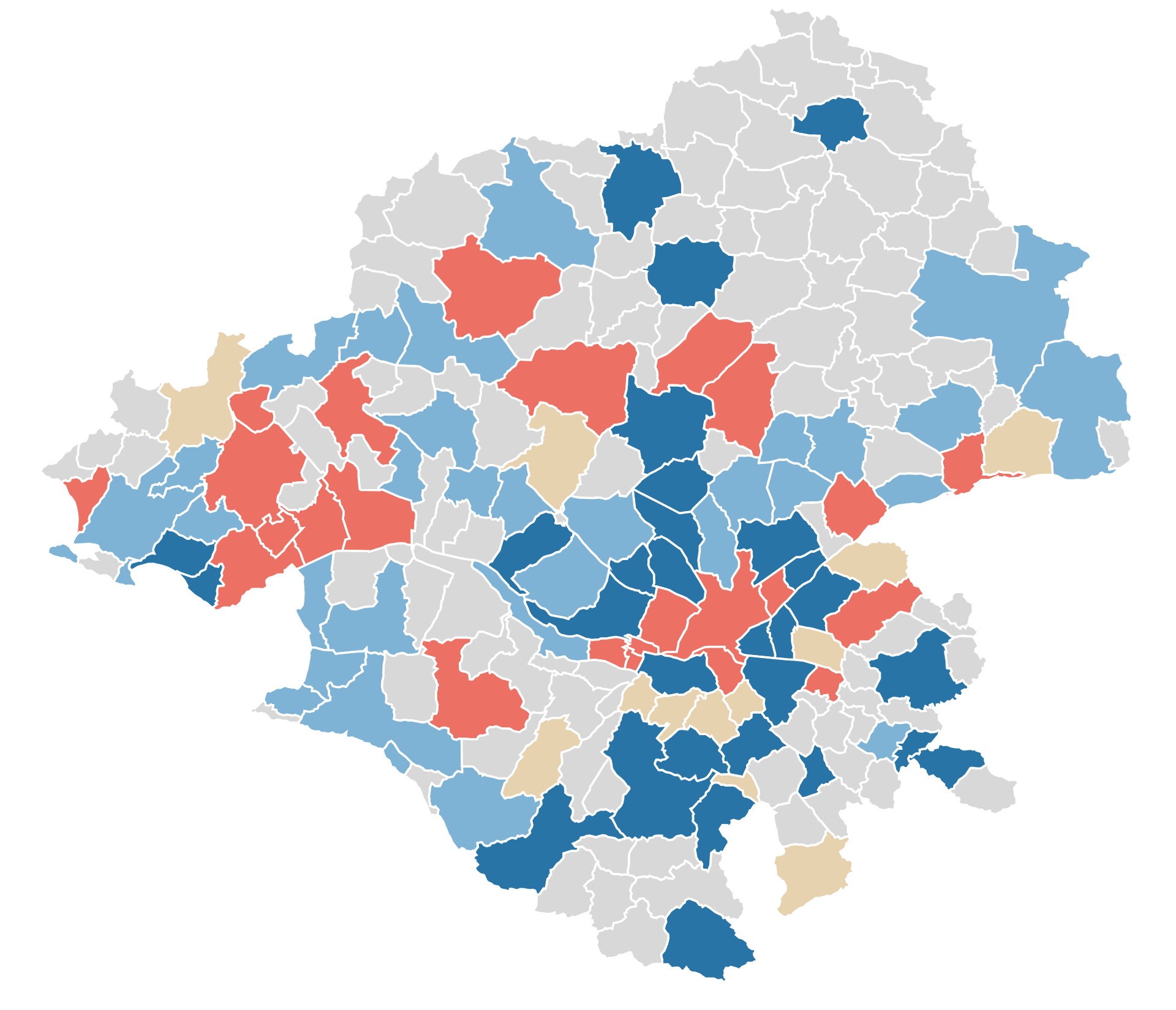 Loire‐Atlantique&nbsp;: la carte des résultats des élections municipales 2026